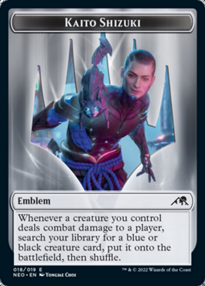 Samurai // Kaito Shizuki Emblem Double-Sided Token [Kamigawa: Neon Dyn